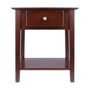 Winsome Wood Rochester Nightstand In Rich Walnut - Stylish Shaker-style Accent Table With Storage & Shelf Walnut Solid ,Composite Wood 94922-winsome-wood