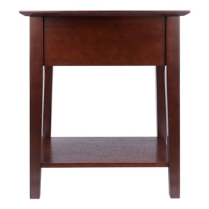 Winsome Wood Rochester Nightstand In Rich Walnut - Stylish Shaker-style Accent Table With Storage & Shelf Walnut Solid ,Composite Wood 94922-winsome-wood