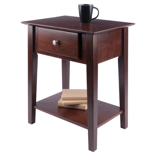 Winsome Wood Rochester Nightstand In Rich Walnut - Stylish Shaker-style Accent Table With Storage & Shelf Walnut Solid ,Composite Wood 94922-winsome-wood