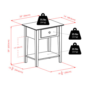 Winsome Wood Rochester Nightstand In Rich Walnut - Stylish Shaker-style Accent Table With Storage & Shelf Walnut Solid ,Composite Wood 94922-winsome-wood