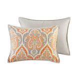 Madison Park Nisha Global Inspired 7 Piece Printed Cotton Sateen Comforter Set MP10-1692 Orange