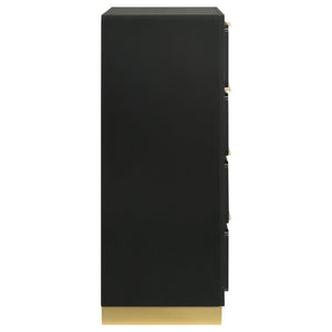 English Elm Sophia Black 4-Drawer Chest – Elegant Storage Solution With Gold Accents For Modern And Vintage Spaces B062P353394-GIGA