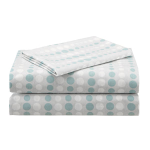 JLA Home Madison Park Essentials - 7 Madison Park Essentials Knowles comforter set with geometric aqua print, cotton sheets, OEKO-TEX protection 86 L x 68 W x 1.5H MPE10-158
