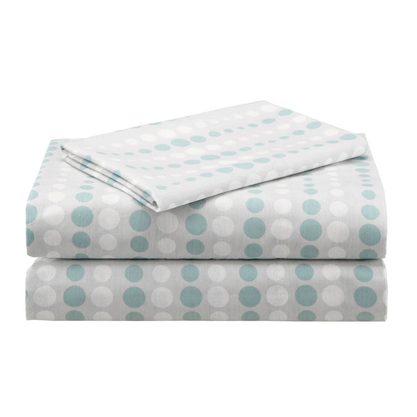 JLA Home Madison Park Essentials - 7 Madison Park Essentials Knowles comforter set with geometric aqua print, cotton sheets, OEKO-TEX protection 86 L x 68 W x 1.5H MPE10-158