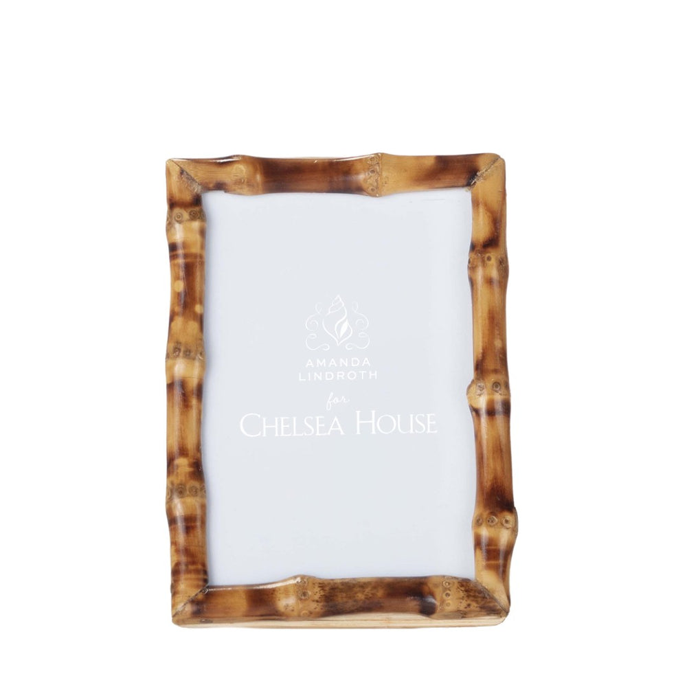 Chelsea House Short Knot Bamboo Frame 4X6 — Handcrafted Short-Knot Bamboo With Rattan Accents, Glass Front, Tabletop Display 94940023