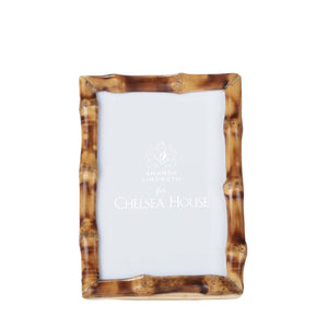 Chelsea House Short Knot Bamboo Frame 4X6 — Handcrafted Short-Knot Bamboo With Rattan Accents, Glass Front, Tabletop Display 94940023