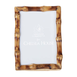 Chelsea House Short Short Knot Bamboo Frame 8X10 — Handmade Tropical Knuckled Texture, Glass Front, Rattan Accents For Tabletop Or Wall Display 94940025