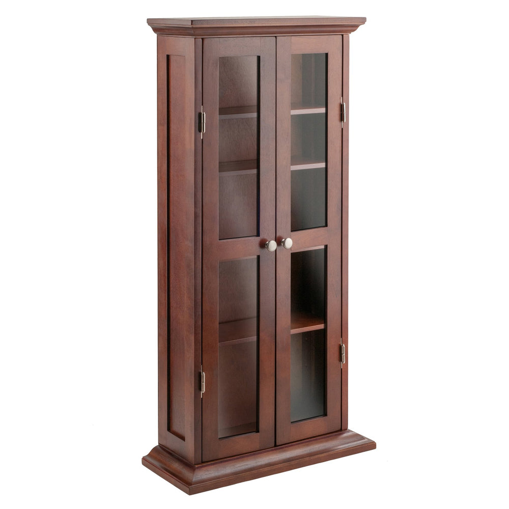 Winsome Wood Holden Media Cabinet - Elegant Walnut Storage Solution With Adjustable Shelves For Cds & Dvds Walnut Solid ,Composite Wood 94944-winsome-wood
