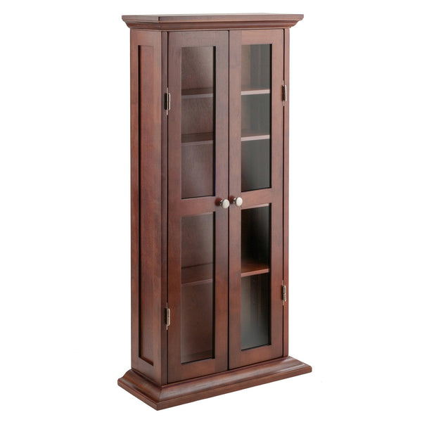 Winsome Wood Holden Media Cabinet - Elegant Walnut Storage Solution With Adjustable Shelves For Cds & Dvds Walnut Solid ,Composite Wood 94944-winsome-wood