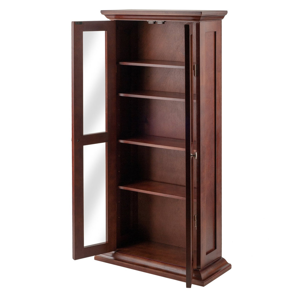 Winsome Wood Holden Media Cabinet - Elegant Walnut Storage Solution With Adjustable Shelves For Cds & Dvds Walnut Solid ,Composite Wood 94944-winsome-wood