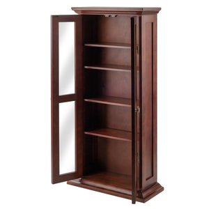 Winsome Wood Holden Media Cabinet - Elegant Walnut Storage Solution With Adjustable Shelves For Cds & Dvds Walnut Solid ,Composite Wood 94944-winsome-wood