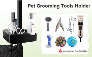 English Elm 36''large Folding Dog Grooming Table with Arm Noose Mesh Tray for Home Pet Care W3587P358723