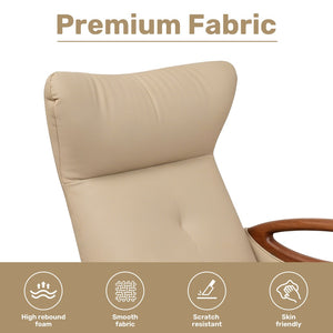 English Elm Power Recliner Chair with 260 Degree Swivel Oak Armrests and Eco Leather Upholstery W3795P499257