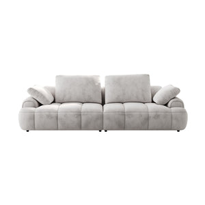 English Elm 86.6″ Modern Large Two-Seat Sofa with High Seat Height, Plush Suede Upholstery, Sleek Lofty Design Light Gray W1767S00003