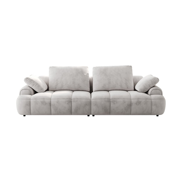 English Elm 86.6″ Modern Large Two-Seat Sofa with High Seat Height, Plush Suede Upholstery, Sleek Lofty Design Light Gray W1767S00003