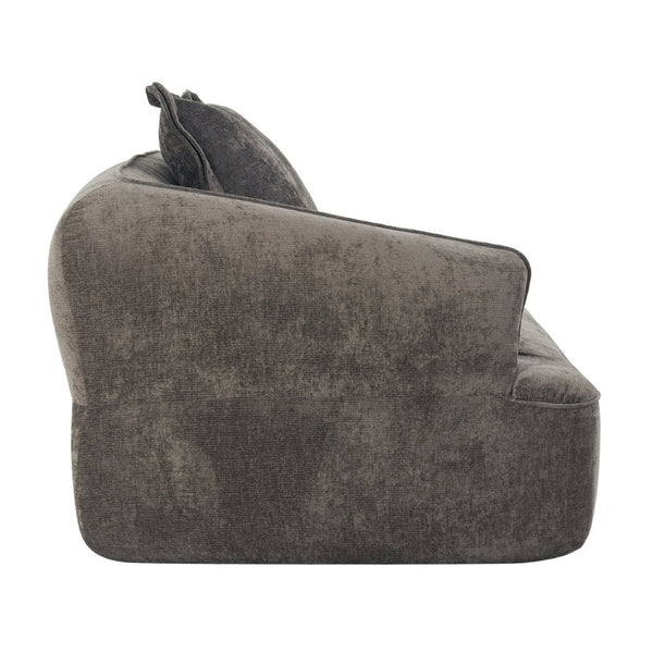 English Elm 122" L-shaped Sectional with Deep Chaise High Density Foam Low Profile Living Room Sofa N767P371309D