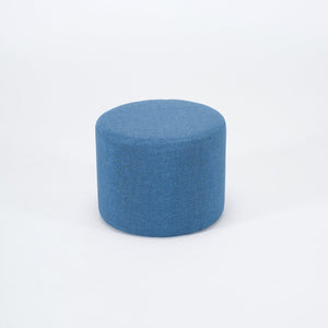 English Elm Ball Cast Round Nesting Ottoman Set Linen Upholstered Hidden Storage with Wooden Tray Blue W3163P379374