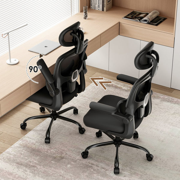 English Elm Ergonomic Office Chair - Adjustable High Back Desk Chair With Flip-Up Armrests For Ultimate Comfort T3623P380901