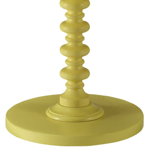 English Elm Salisa Turned Pedestal Yellow Side Table — Solid Wood Accent Table 22.5" High for Cozy Corners B062P185725