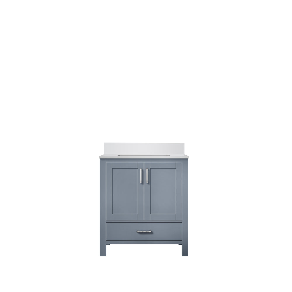 English Elm Dark Grey Bath Vanity With Cultured Marble Top, Soft-Close Drawers & Versatile Storage Solutions B2731P259001
