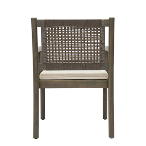 English Elm Stacking Outdoor Wicker Armchair Aluminum Frame Patio Dining Seat Weather Resistant N776P346165G
