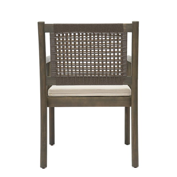 English Elm Stacking Outdoor Wicker Armchair Aluminum Frame Patio Dining Seat Weather Resistant N776P346165G