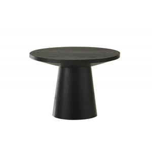 English Elm 22 Sculptural Terra End Table with Pedestal Base, Beveled Top for Modern Minimalist Living Spaces Black 13.5 L x 13.5 W x 16 H B011S01868