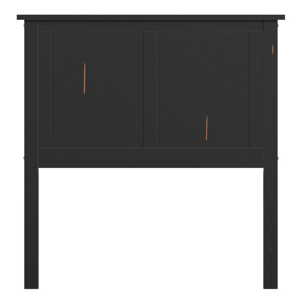Homelegance Kaydon Rubberwood Headboard for a Clean Minimalist Modern Bedroom Aesthetic Distressed Black 41.73L x 2.76W x 42.72"H 949B003P(3A)