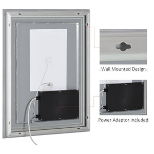 English Elm kleankin 32" x 24" LED Bathroom Mirror with Touch Button, IP44 Waterproof, Plug-In, Aluminum Frame, Dual Mounting Options W2225P217006