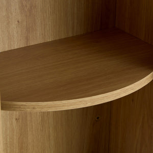 English Elm Only Sculptural Cylindrical Dining Table Base with Dual Slide Door Built-in Storage W2920P271532