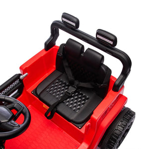 English Elm 24v Kids Ride on Car with Parental Remote Four Wheel Suspension Led Lights Bluetooth Red W1578P235082