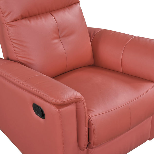 English Elm Red Swivel Glider Recliner 100% Top Grain Leather Match, 360° Swivel, Plush Padded Comfort Seat B011P329289