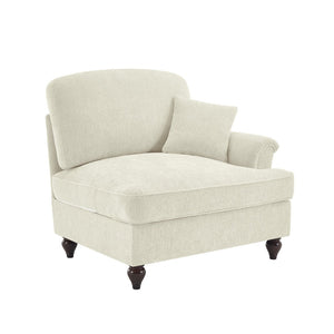 English Elm Sofa Chenille Sectional with Sculptural Curved Arms and Detachable Ruffle Skirt Modular W3041P332567