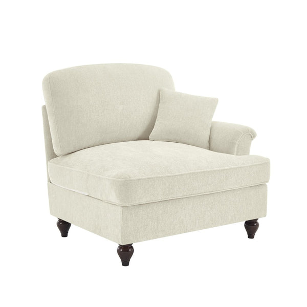 English Elm Sofa Chenille Sectional with Sculptural Curved Arms and Detachable Ruffle Skirt Modular W3041P332567