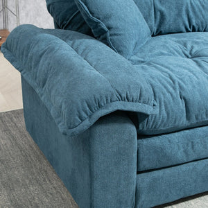 English Elm 84" Chenille Sofa Loveseat with Memory Foam & Pocket Springs, Plush Dual-Layer Comfort, Sturdy Frame Blue W676S00010