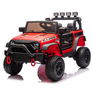 English Elm 24v Kids Electric Ride on Car with Parental Remote Dual Motors and Four Wheel Suspension Red W1578P208319