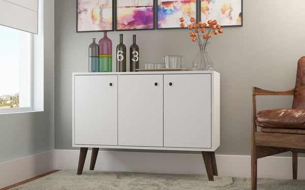Manhattan Comfort Bromma Mid-Century Modern Sideboard White 94AMC129