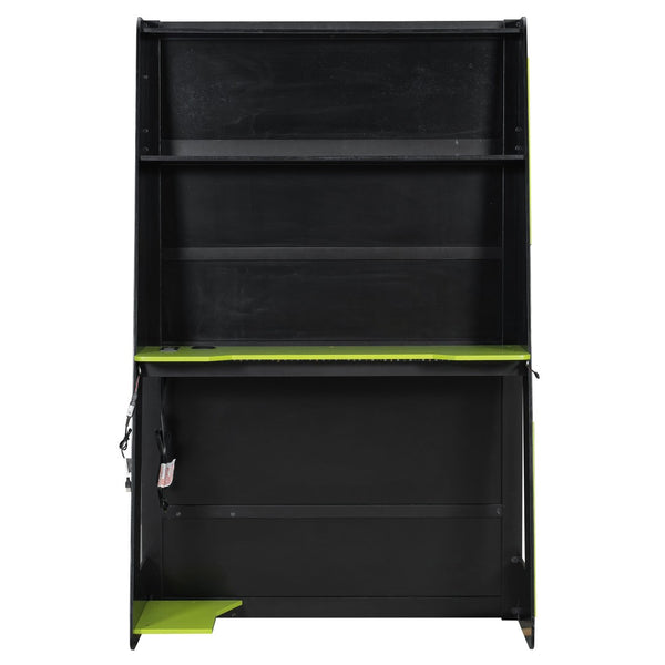 English Elm Twin Gaming Loft Bed with Desk Rgb Lighting and Multi-tier Shelves for Teen Rooms Green LT000160AAG