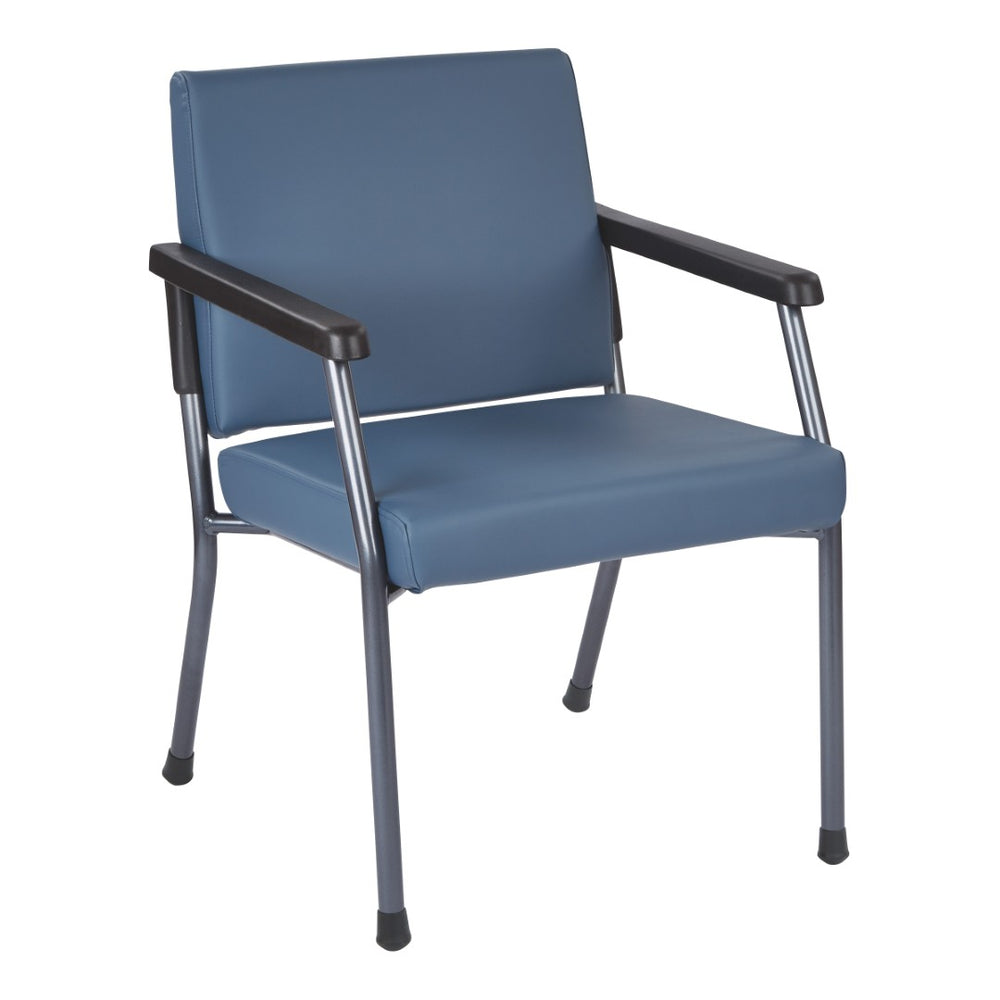 OSP Home Furnishings Bariatric Guest Chair with Reinforced Metal Frame and Pu Arm Pads for Medical Waiting Rooms BC9601-R105
