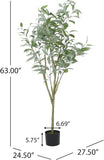 Christopher Knight Home® - Noble House - Parkey 5' X 2.3' Artificial Eucalyptus Leaf Tree, Green