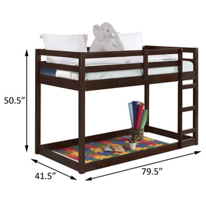 English Elm Espresso Twin Loft Bed Ladder Included — Space-Saving Wood Frame, Guardrail Safety, Durable Comfort B062P181274