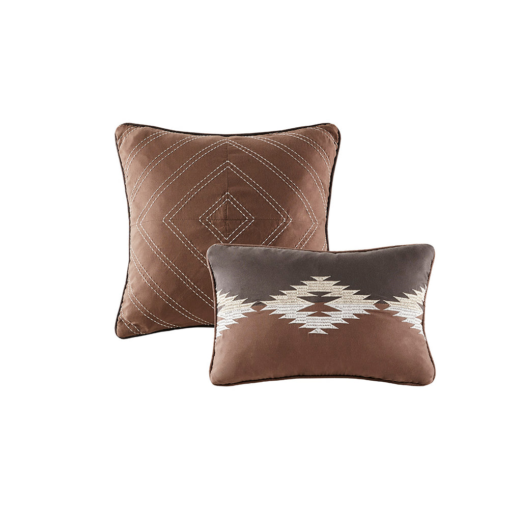 JLA Home Woolrich - Oversized Southwestern Comforter Set with Overfilled Plush Warmth, Reversible Brown Backing & Bedskirt (Queen) WR10-2180