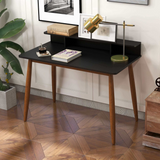 Ashcroft Furniture Black Solid Wood Desk - Mid-Century Style by Furniture