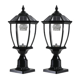 English Elm 20"(H) Black Solar Powered Led Lantern - Vintage Outdoor Garden Light For Pathways, Patios & Yards W2312P374771