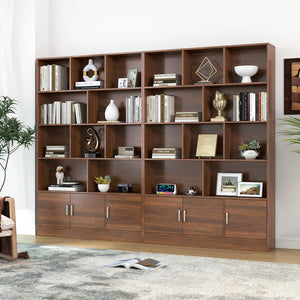 English Elm 70.87" Tall Bookshelf with 10 Cubes & 3 Doors, 4-Tier Modern Cube Organizer for Living Room Office Decor W331P257393