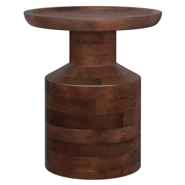 English Elm Haynes Solid Mango Wood Accent Table Rustic Dark Brown Grain for Bedroom or Living Room B136P420289