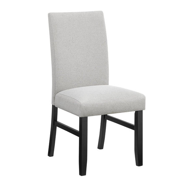English Elm 2pc Upholstered Dining Chairs in Soft Neutral Fabric with Dark Wood Legs — Elegant Supportive Seating Black,Light Gray 12.8 L x 39.17 W x 18.31 H B2741P370389