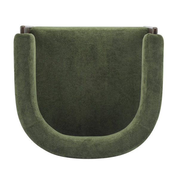 English Elm Christopher Knight Home® - Modern Velvet Upholstered Accent Arm chair with Barrel Back Design, Luxurious Velvet Comfort & Curved Legs Olive Green,Walnut 29.5 L x 25.5 W x 14.5 H N776P205886G