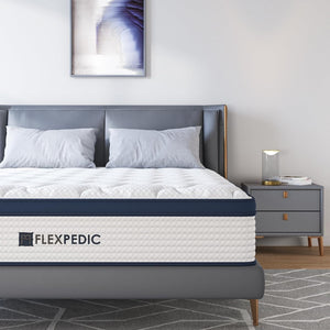 English Elm 10" Queen Hybrid Mattress Cooling Space Cotton Cover Pocket Coils Medium Firm Support B2716P327516