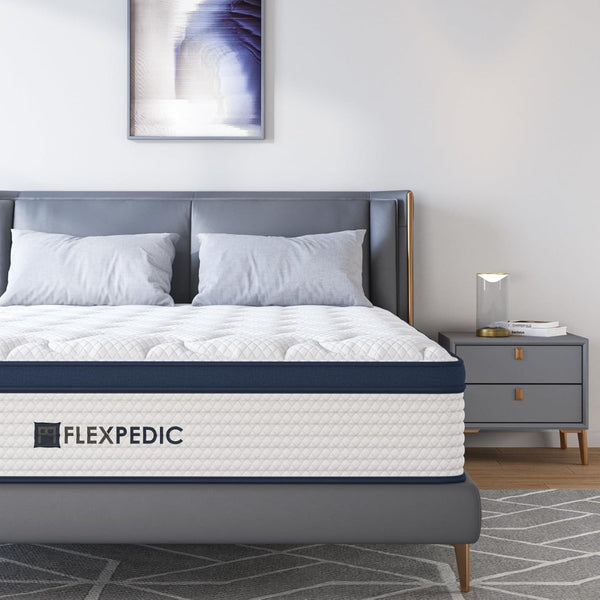English Elm 10" Queen Hybrid Mattress Cooling Space Cotton Cover Pocket Coils Medium Firm Support B2716P327516